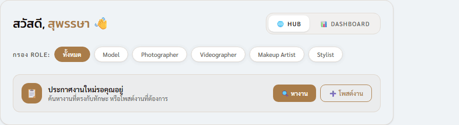 หน้า Hub overview